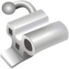 Orthodontic molar tube with hook used for attaching archwires and elastics in fixed braces treatment